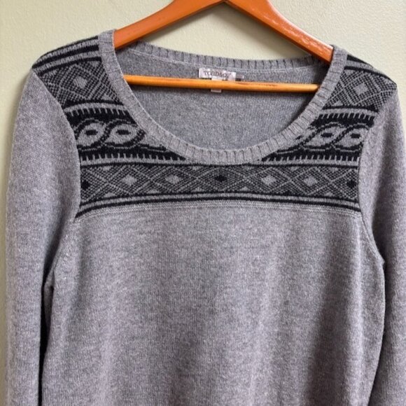 Toad & Co Womens Lambswool Aleutia Crew Sweater Size L Gray Minimalist Lagenlook - Picture 2 of 10